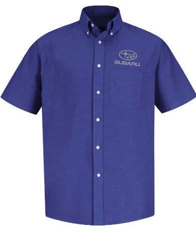 Subaru Men's Short Sleeve Executive Oxford Dress Shirt - Grey - SUM1GY - Basics Clothing Store