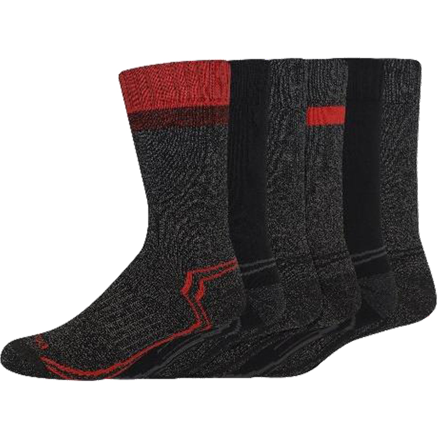 Dickies Men's 6 Packs The Trekker Crew Wide Welt Asst Sock, Sizes 6-12 - Basics Clothing Store