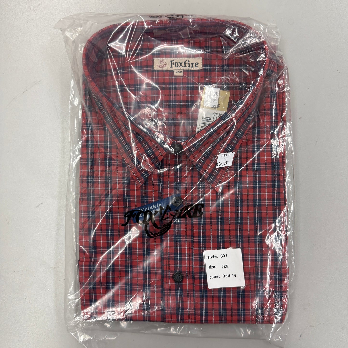FoxFire Button Up Short Sleeve Shirt - Red Brick - CLEARANCE