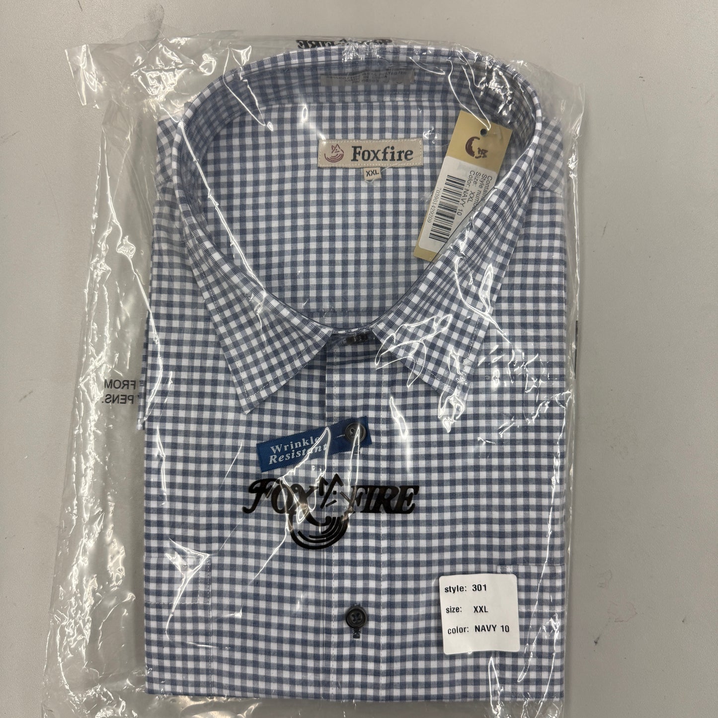 FoxFire Button Up Short Sleeve Shirt - Navy - CLEARANCE