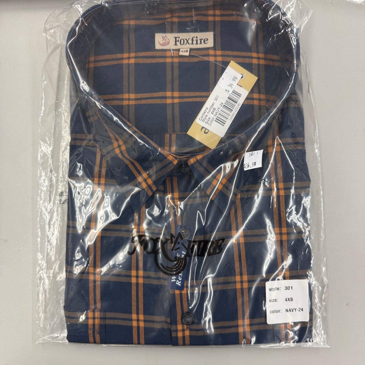 FoxFire Button Up Short Sleeve Shirt - Deep Navy - CLEARANCE