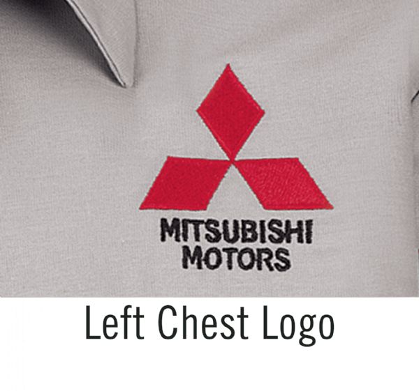 Mitsubishi Short Sleeve Convertible Collar Technician Shirt - Light Grey / Black