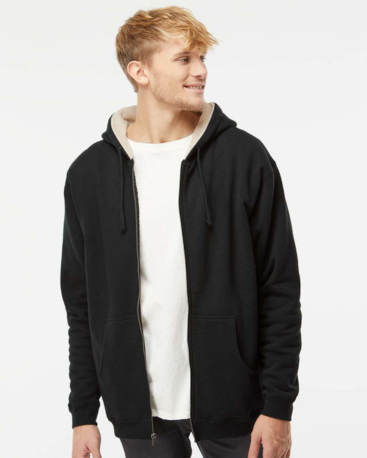 Independent Trading Co. Sherpa-Lined Full-Zip Hooded Sweatshirt