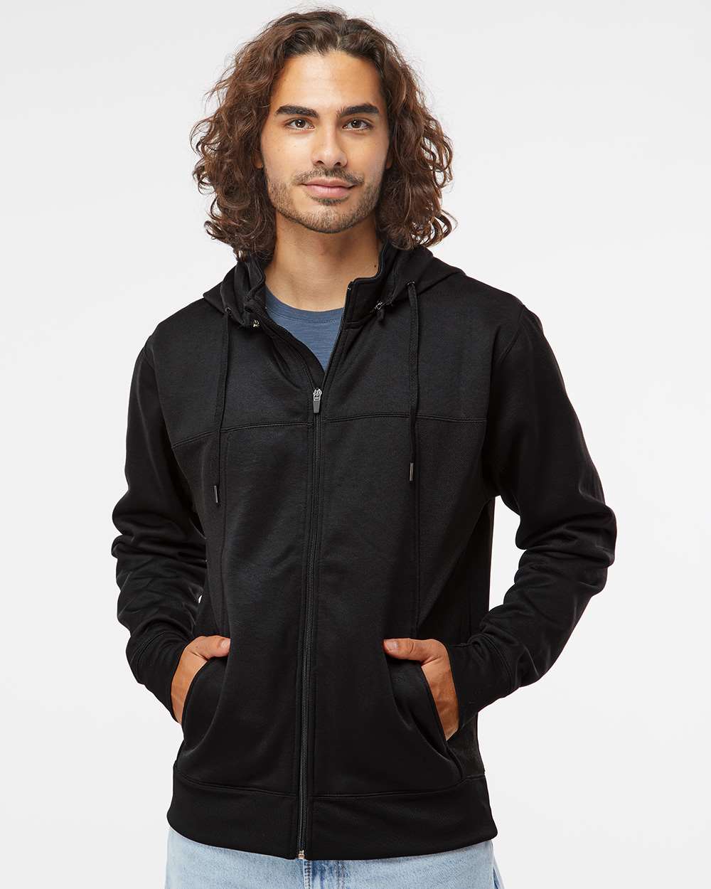 Independent Trading Co. Poly-Tech Full-Zip Hooded Sweatshirt