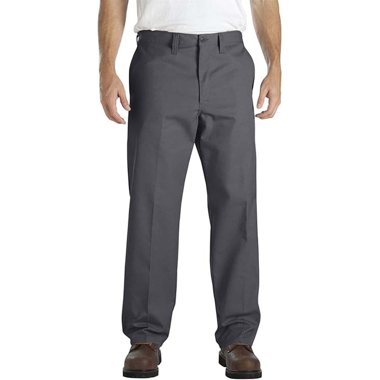 Dickies Workwear Men's Industrial Flat Front Comfort Waist Pant, Charcoal Gray, 60 x 30, Clearance