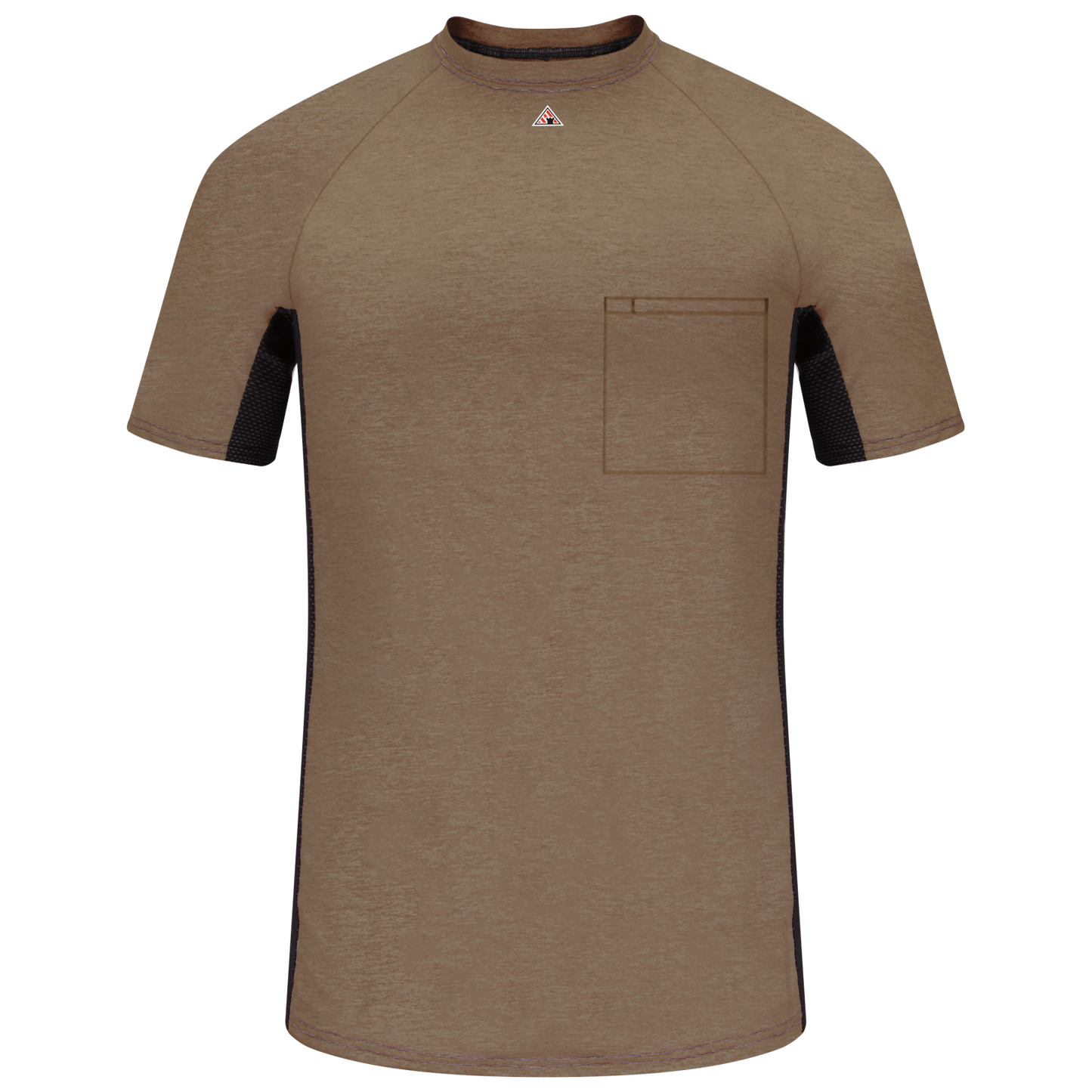 Bulwark Men's Short Sleeve FR Two-Tone Base Layer w/ Chest Pocket - MPS4 -Color: Grey - Navy
