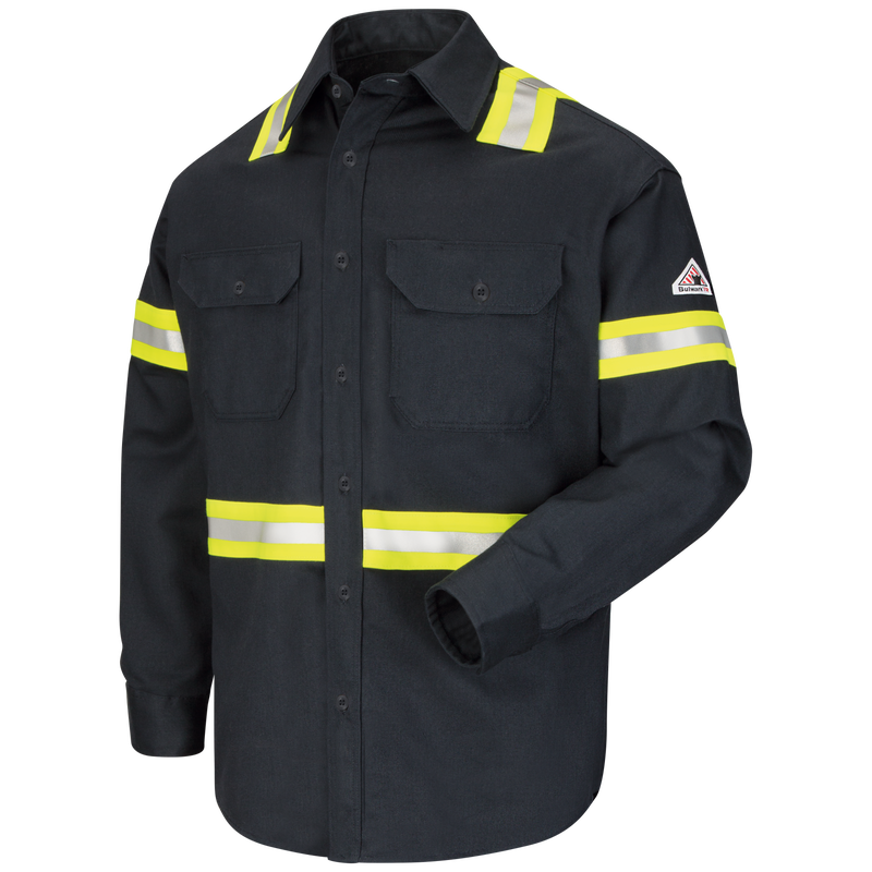 Bulwark Men's Midweight FR Enhanced Visibility Uniform Shirt - SLDT