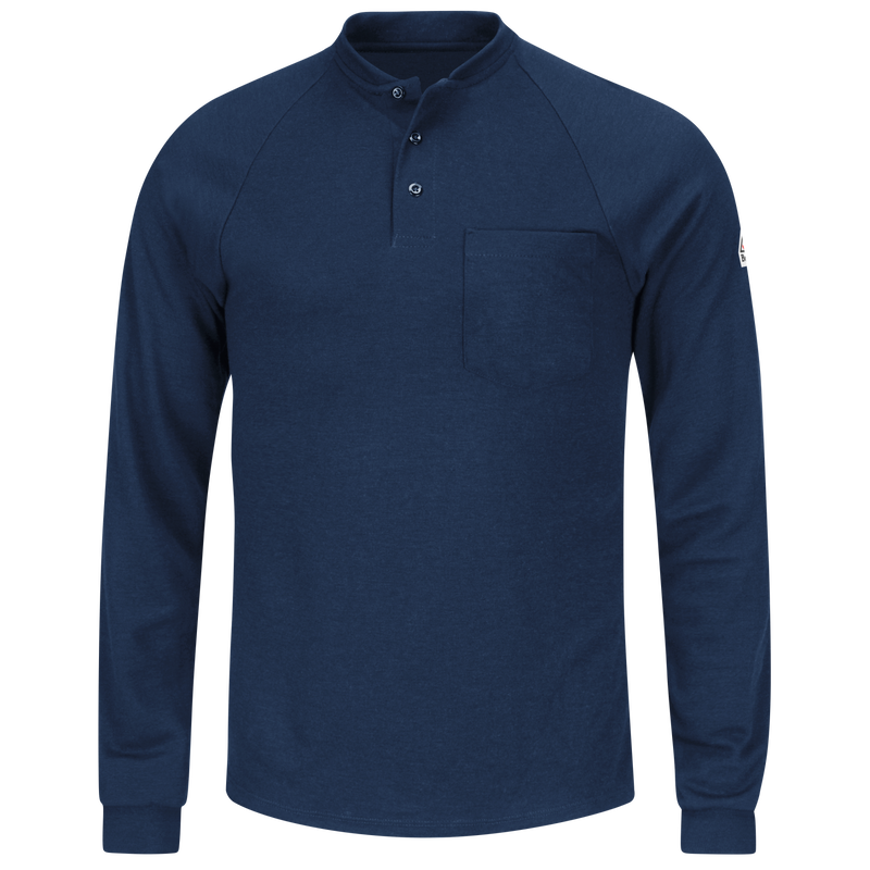 Bulwark Men's Long Sleeve Tagless Henley Shirt - SML2