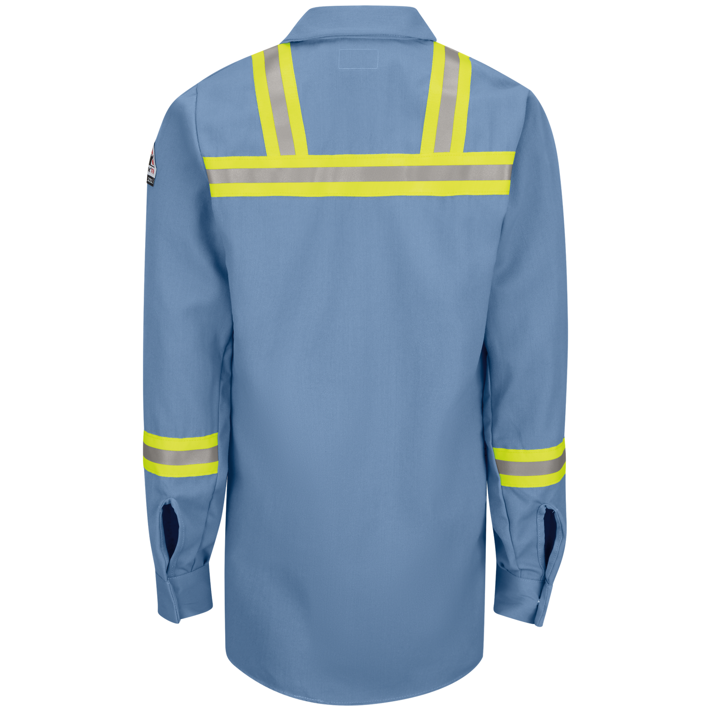 Bulwark Men's Long Sleeve Snap Front Work Shirt with Striping - SMS6, Light Blue