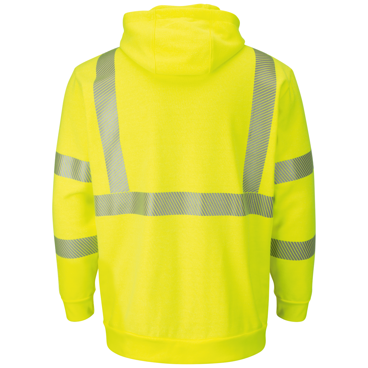 Bulwark Men's Hi-Vis Zop-Front Hooded Fleece Sweatshirt - SMZ4