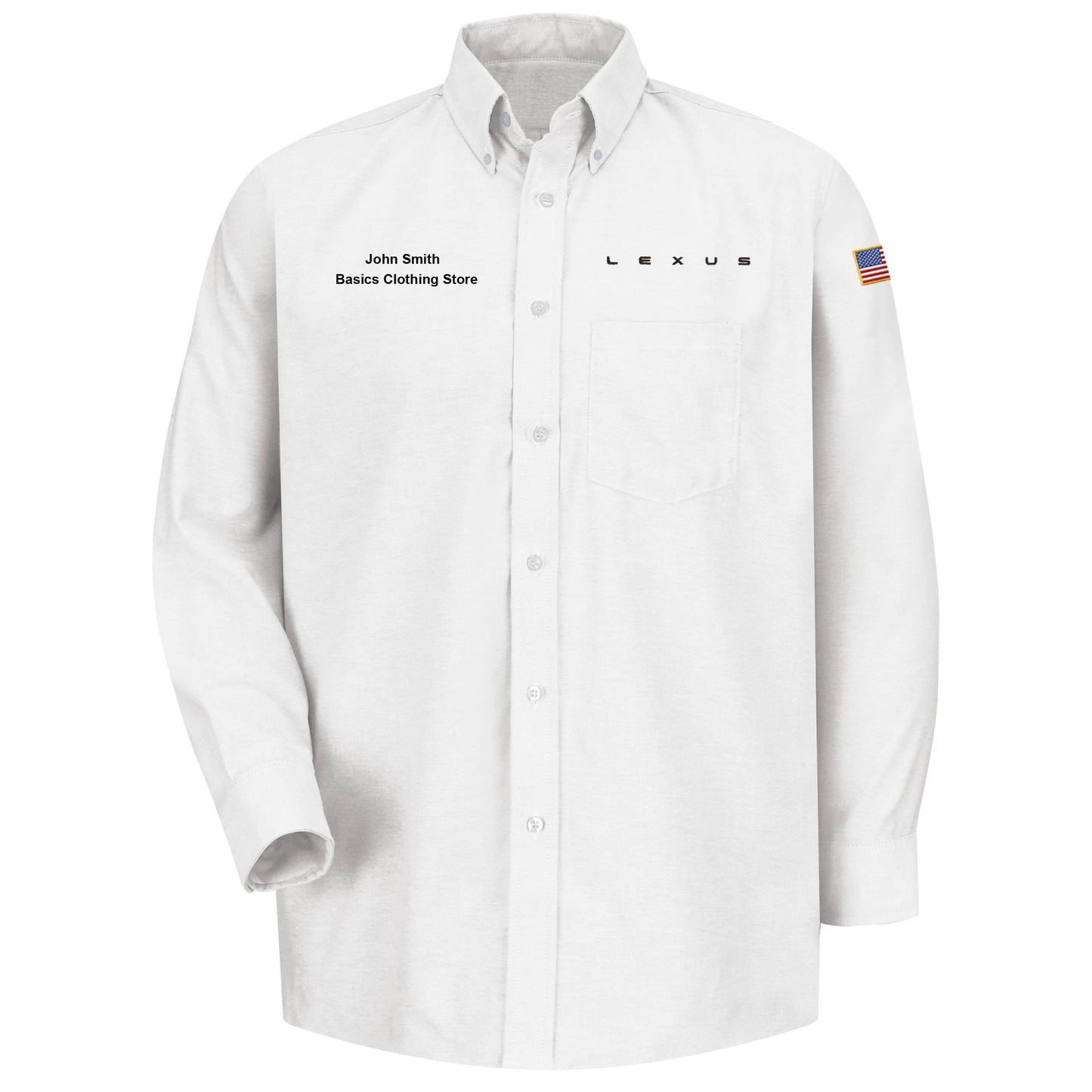 Lexus® Mens Long Sleeve Executive Oxford Dress Shirt - White