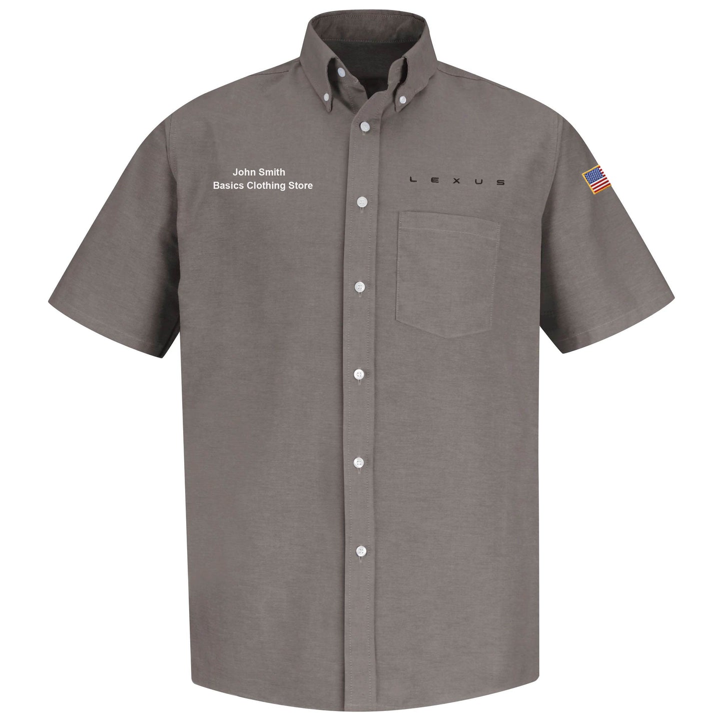 Lexus® Mens Short Sleeve Executive Oxford Dress Shirt - Grey