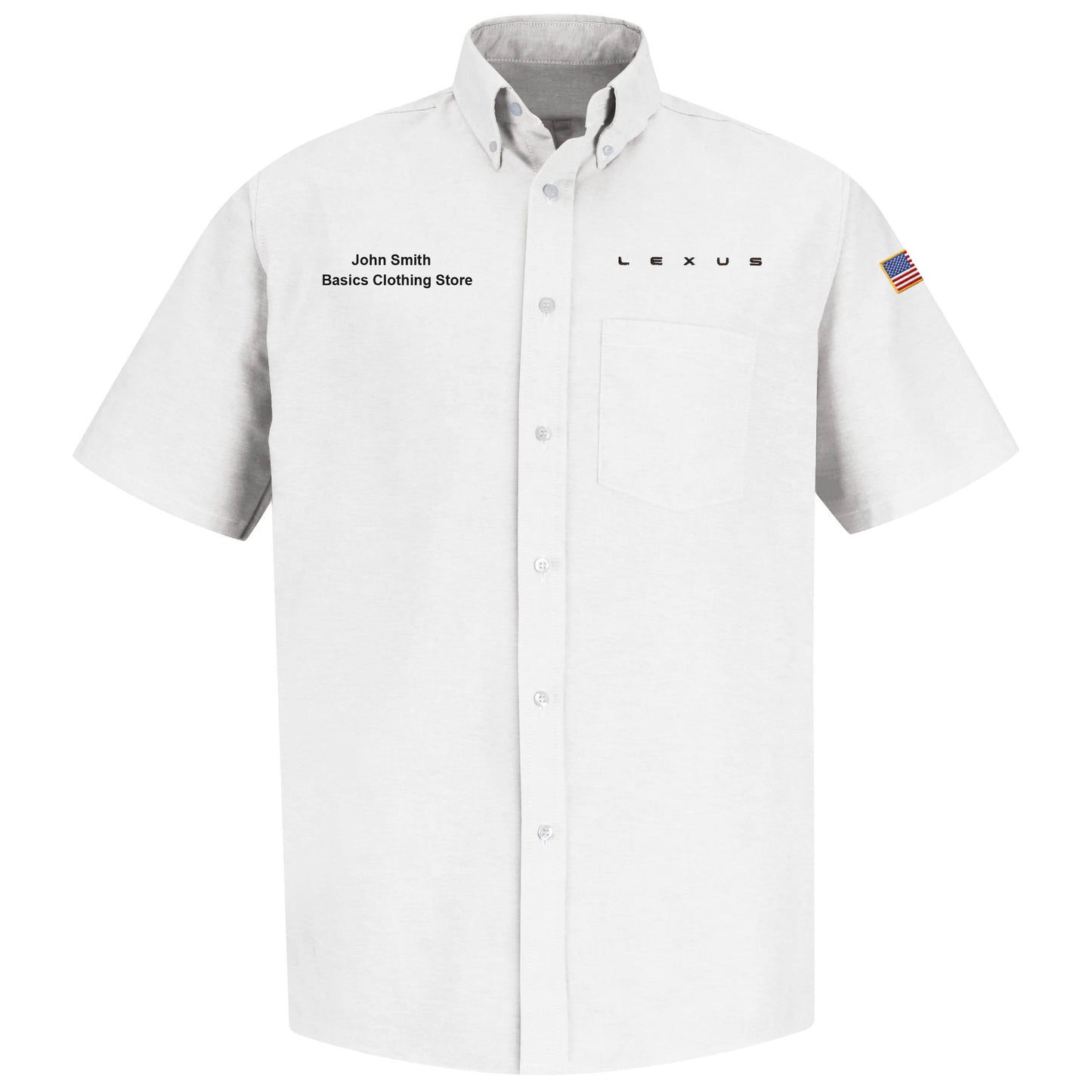 Lexus® Mens Short Sleeve Executive Oxford Dress Shirt - White