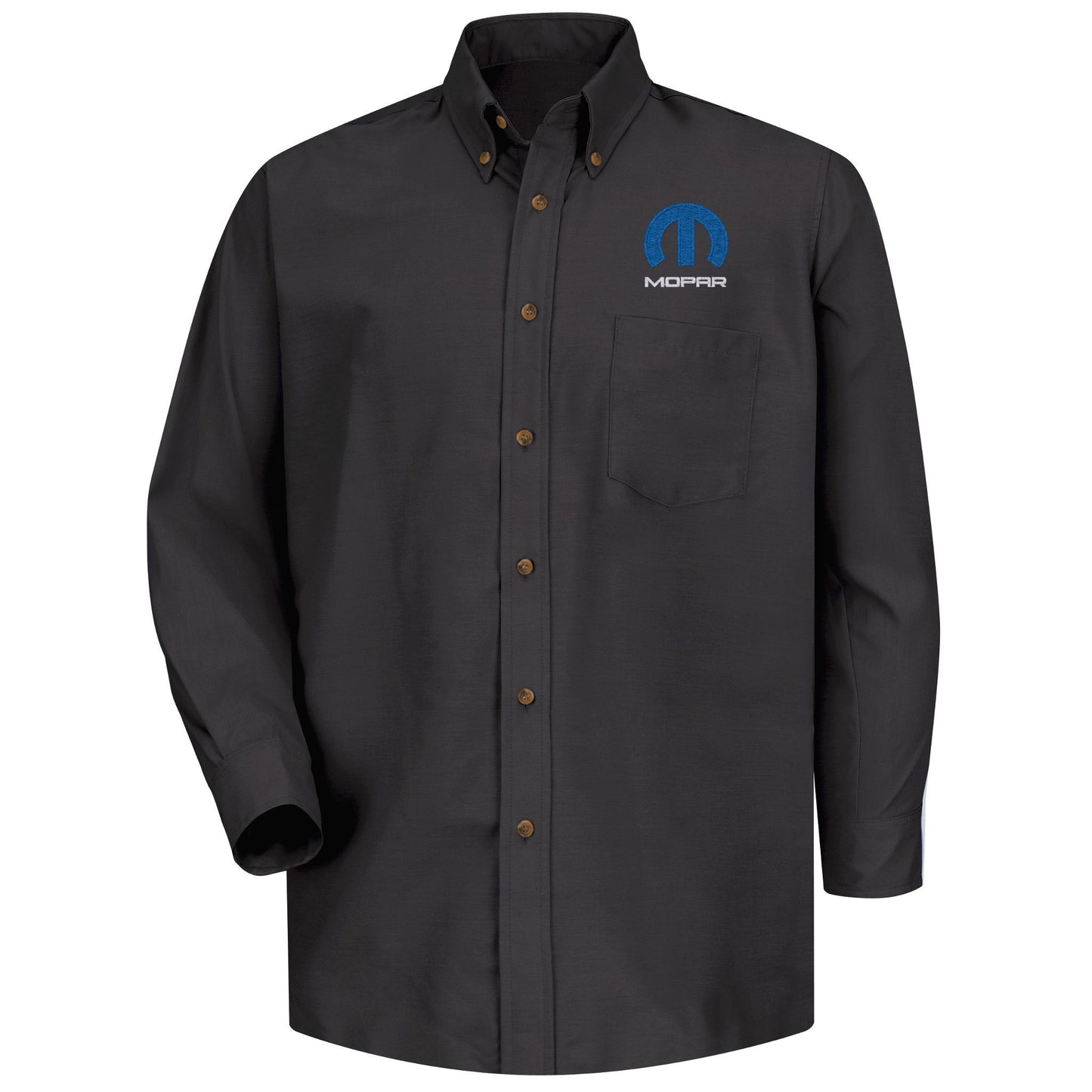 Mopar Men's Long Sleeve Poplin Dress Shirt - Black - 1485BK