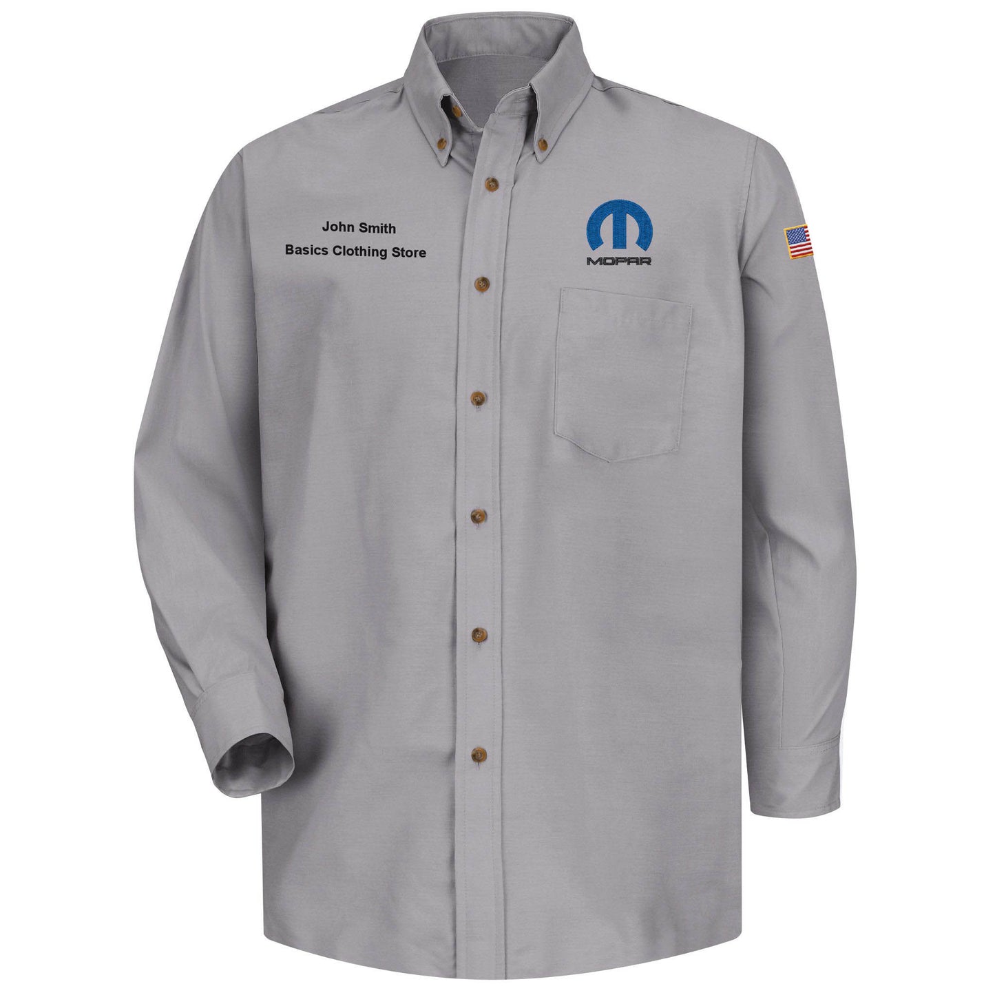 Mopar Men's Long Sleeve Poplin Dress Shirt - Silver Grey - 1491SV