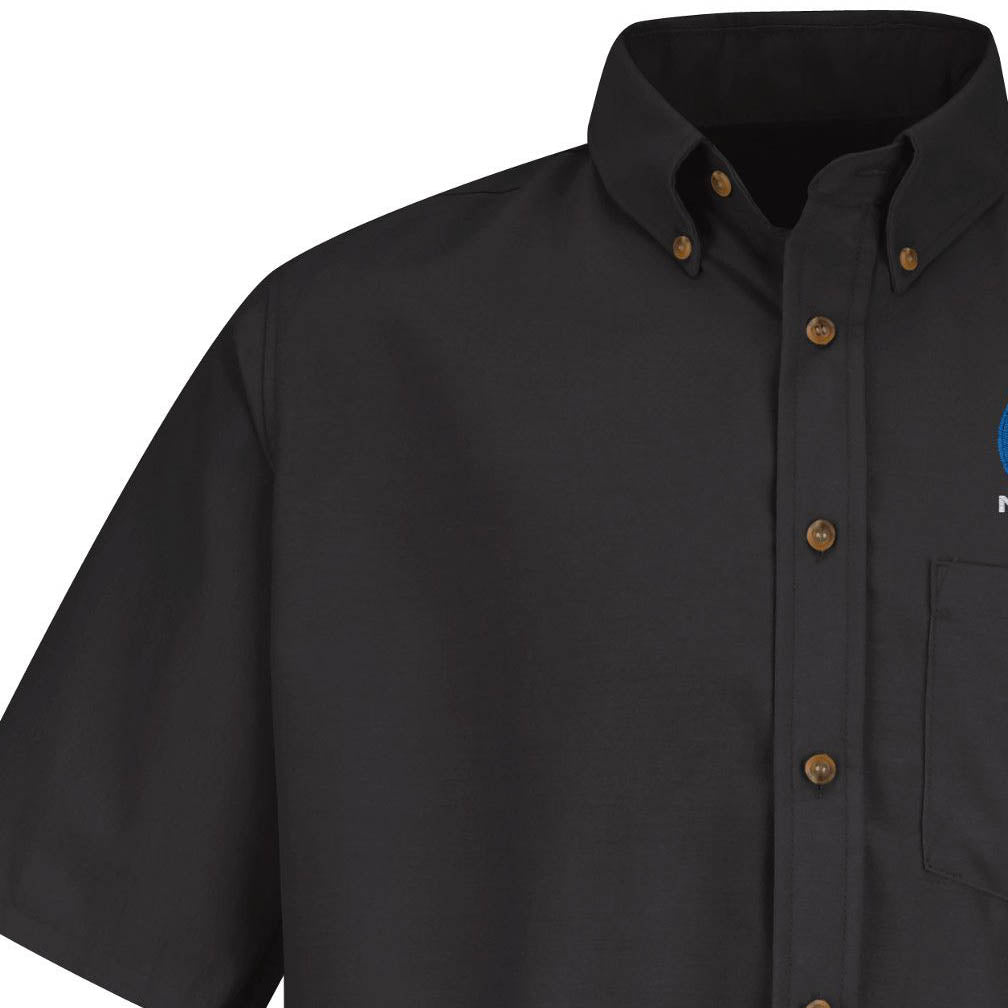 Mopar Men's Short Sleeve Poplin Dress Shirt - Black - 1497BK - Basics Clothing Store