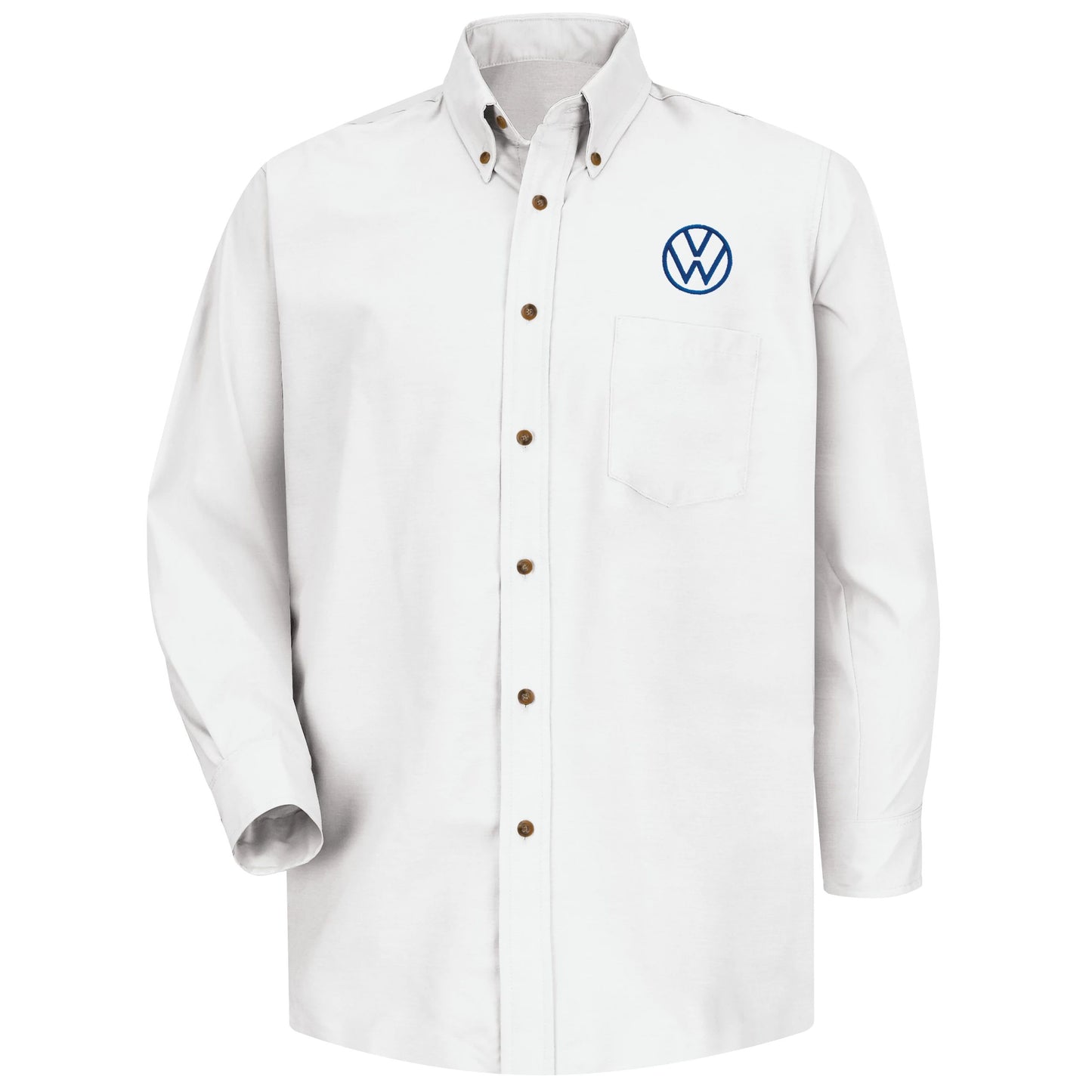 Volkswagen® Men's Long Sleeve Poplin Dress Shirt - Left Chest VW - Basics Clothing Store