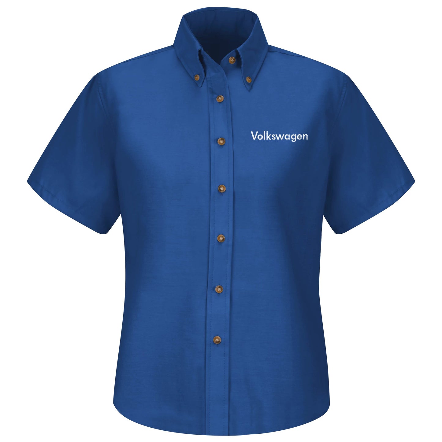 Volkswagen® Women's Short Sleeve Poplin Dress Shirt - Black - Royal Blue - 1763RB