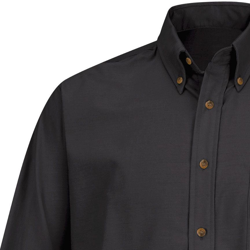 Chevrolet Men's Long Sleeve Poplin Dress Shirt - Black - 1905BK - Basics Clothing Store