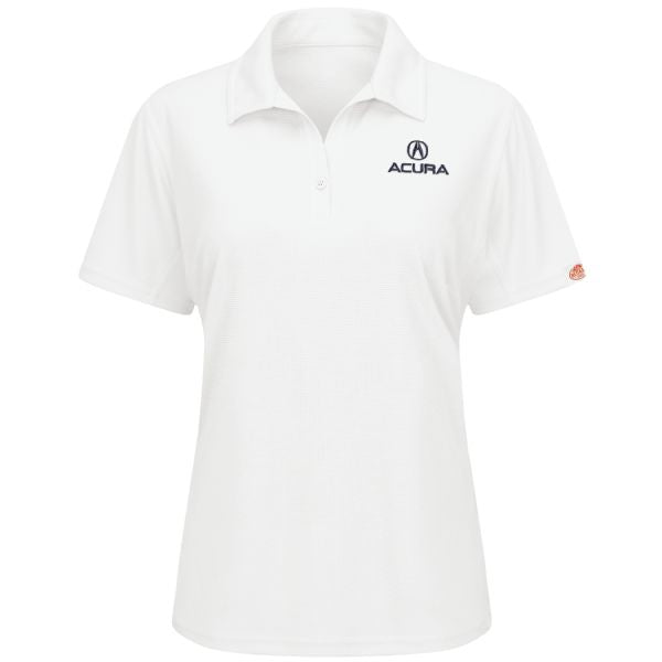 Acura Women's Short Sleeve Performance Knit® Flex Series Pro Polo - White