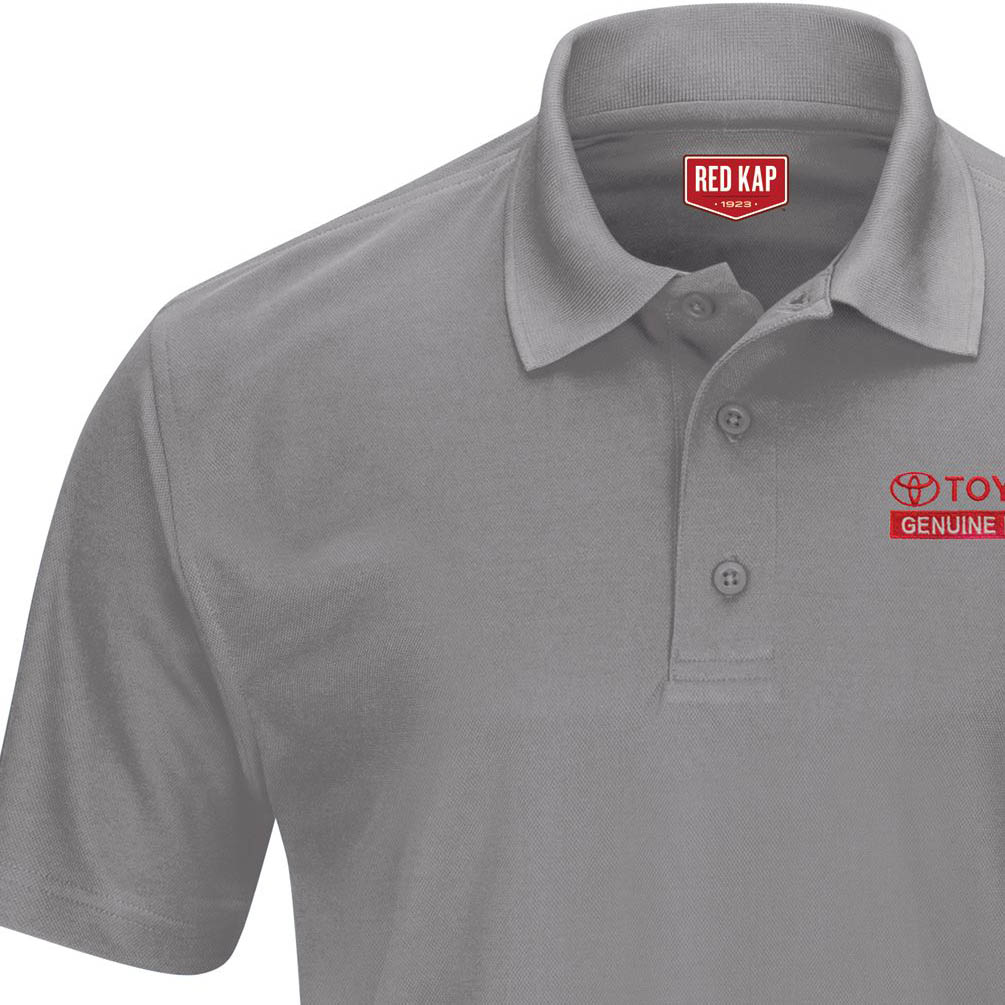 Toyota® Men's Short Sleeve Performance Knit® Pocketless Core Polo - Genuine Parts Logo