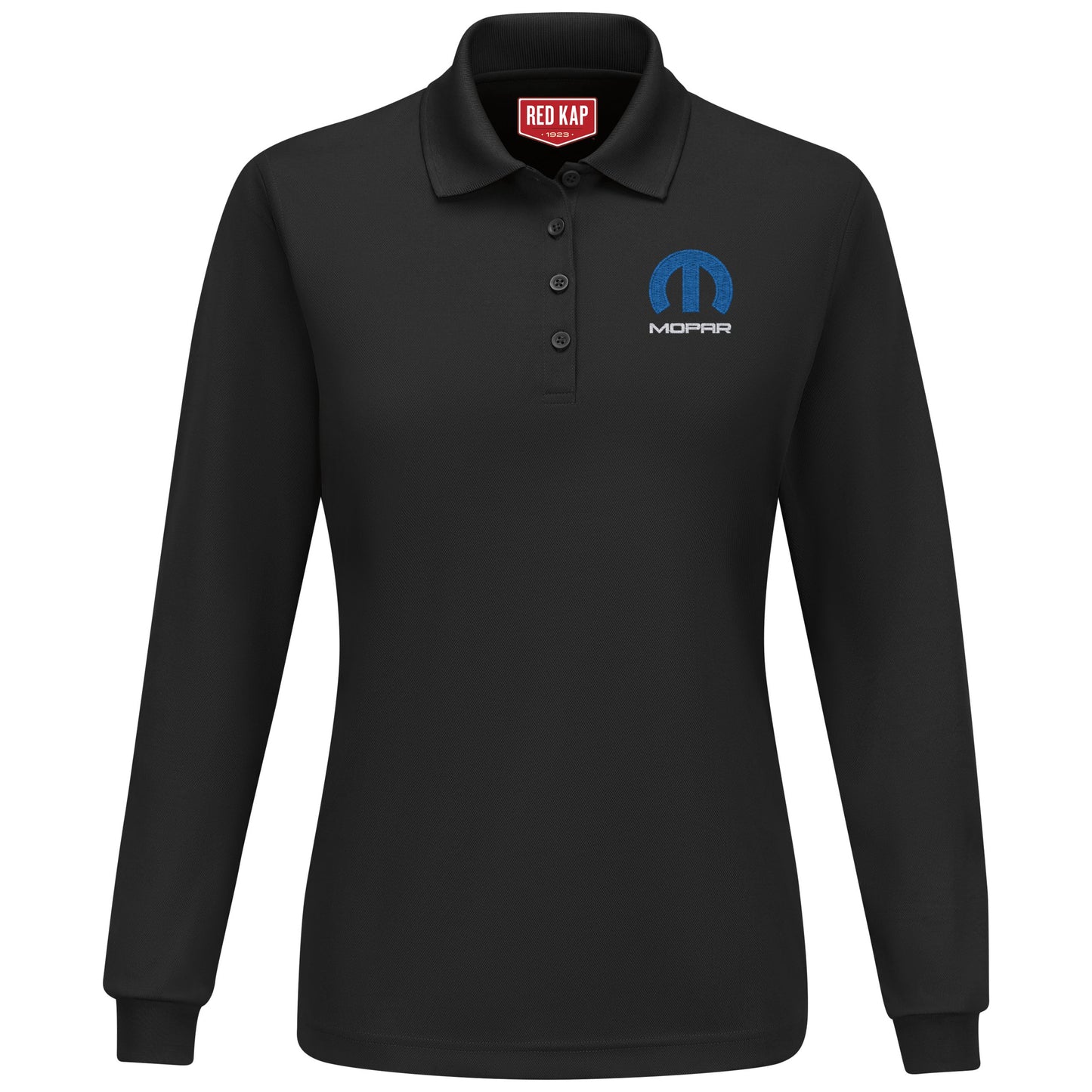 Mopar Women's Performance Knit Long Sleeve Core Polo -Black - 8138BK