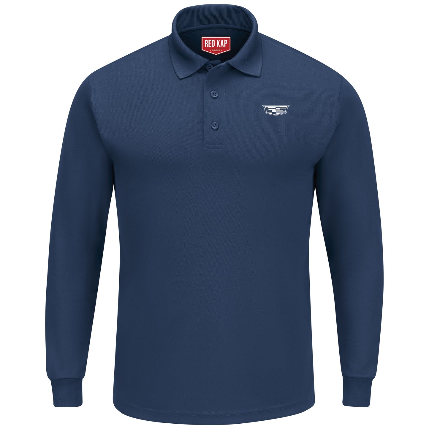Cadillac® Men's Performance Knit Long Sleeve Core Polo - Black - SK6CBK - Basics Clothing Store