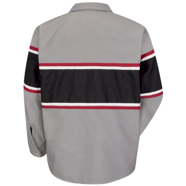 Mitsubishi® Long Sleeve Convertible Collar - Light Grey / Black -1443GM