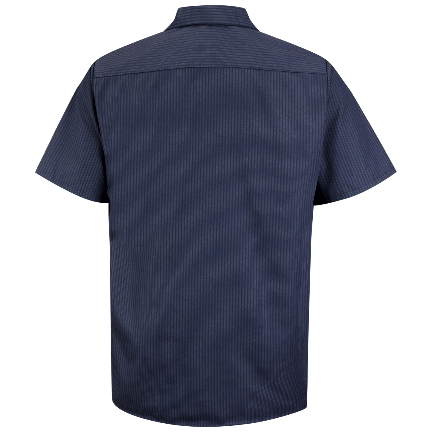 Red Kap Men's Short Sleeve Durastripe® Work Shirt-Navy / Light Blue Twin Stripe