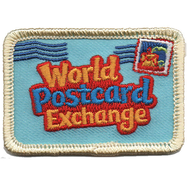 World Postcard Exchange Patch Iron On - Basics Clothing Store