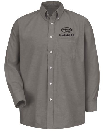 Subaru Men's Long Sleeve Executive Oxford Dress Shirt - Grey - SUM4GY - Basics Clothing Store