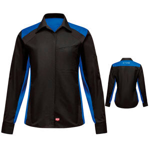 Hyundai® Canada Female Long Sleeve Technician Shirt - Black/Royal Blue - SY31HC