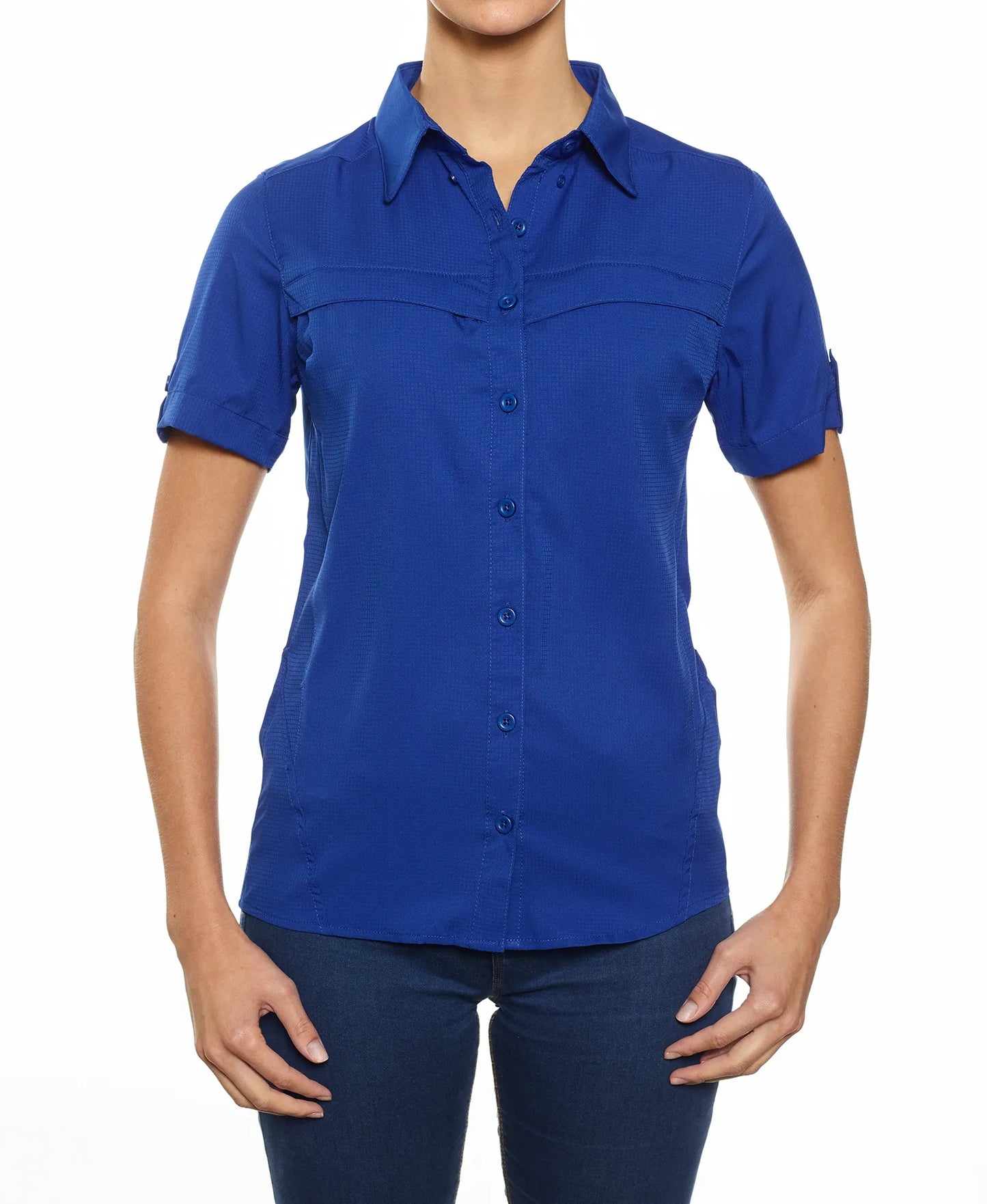 Pro Celebrity Ladies' Fishing Shirt, Royal, XLarge (Clearance)