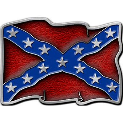 Eagle Emblems Buckle-Confederate Wavy