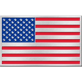 Eagle Emblems Buckle-USA Flag RW&B Black-Iron