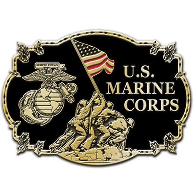 Eagle Emblems Buckle-USMC IWO JIMA