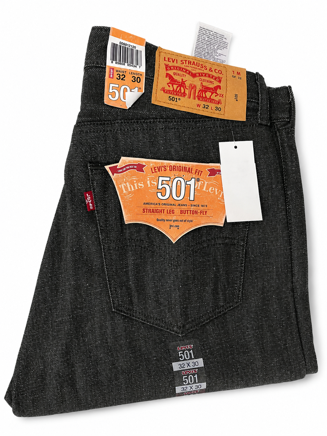 Levi's 501 Original Fit Jeans – Black/Grey Denim (Discontinued) (00501-2129)