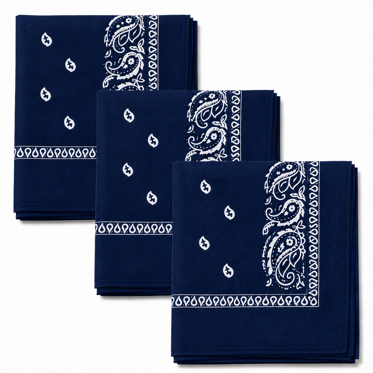 Levi’s 3-Piece Paisley Bandana Set – 100% Cotton
