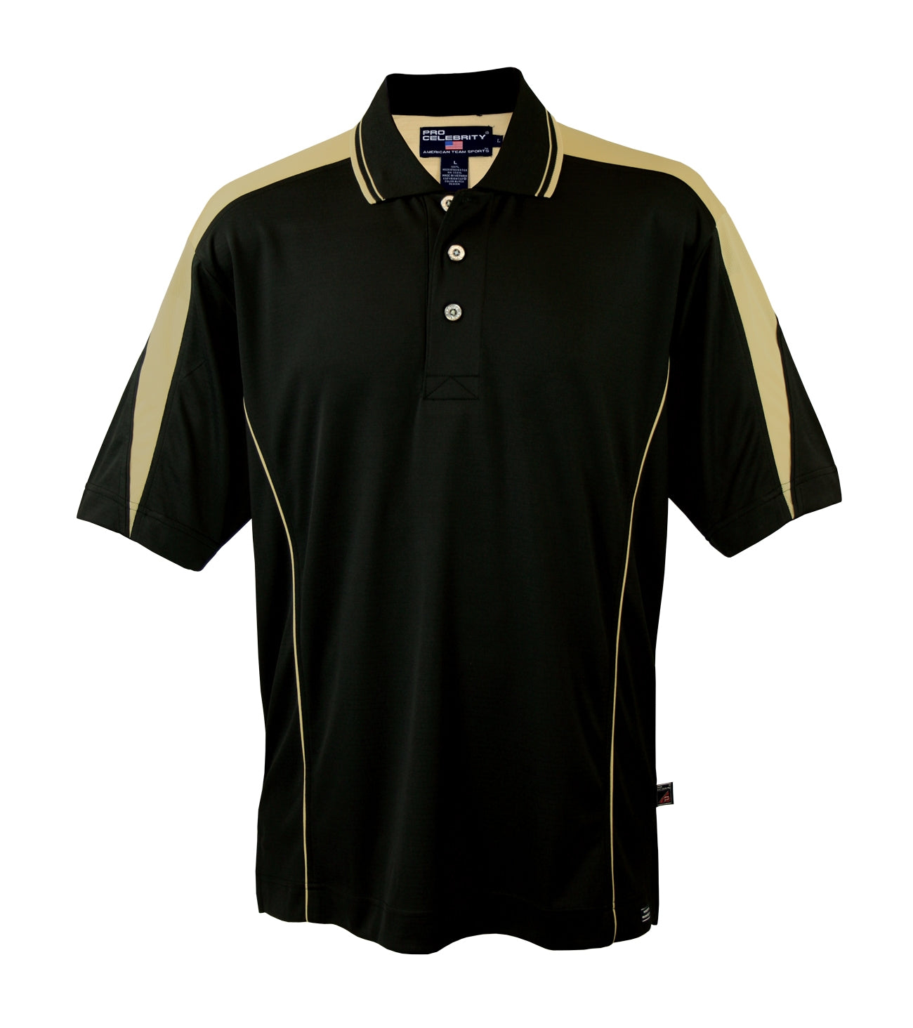 Pro Celebrity Men's S/S KMVGLD Maverick Vegas Polo - Black/Vegas Gold/Small - Clearance