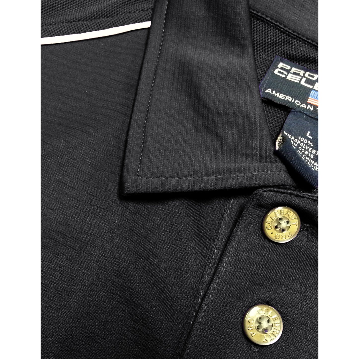 Pro Celebrity Men's Epitome Polo Shirt, Black & White, X-Large (Clearance)