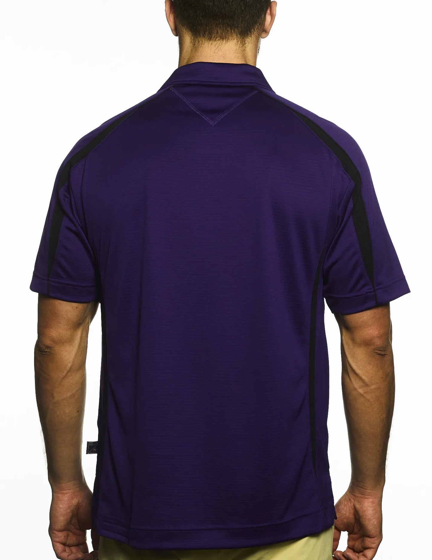 Pro Celebrity Men's Elite Polo Shirt, Purple & Black, X-Large (Clearance)