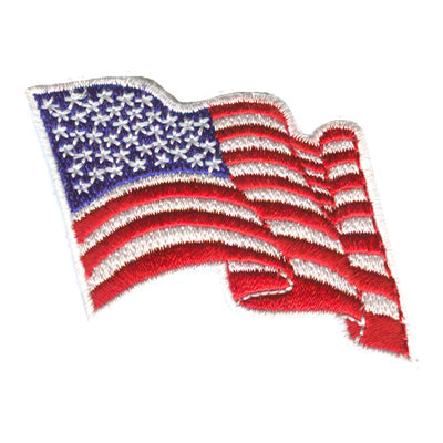 Wavy US Flag/White 2 X 2