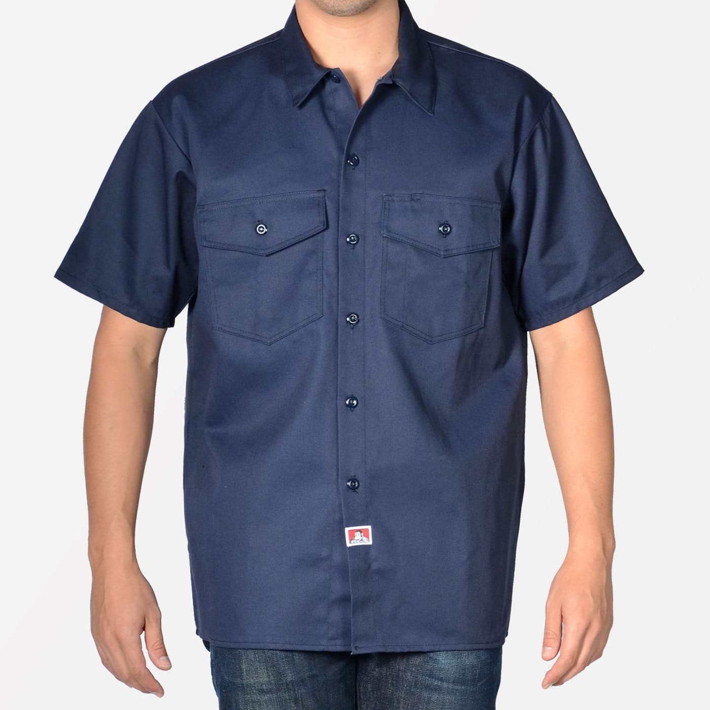 Ben Davis Short Sleeve Solid Button-Up - (143, 144, 148)
