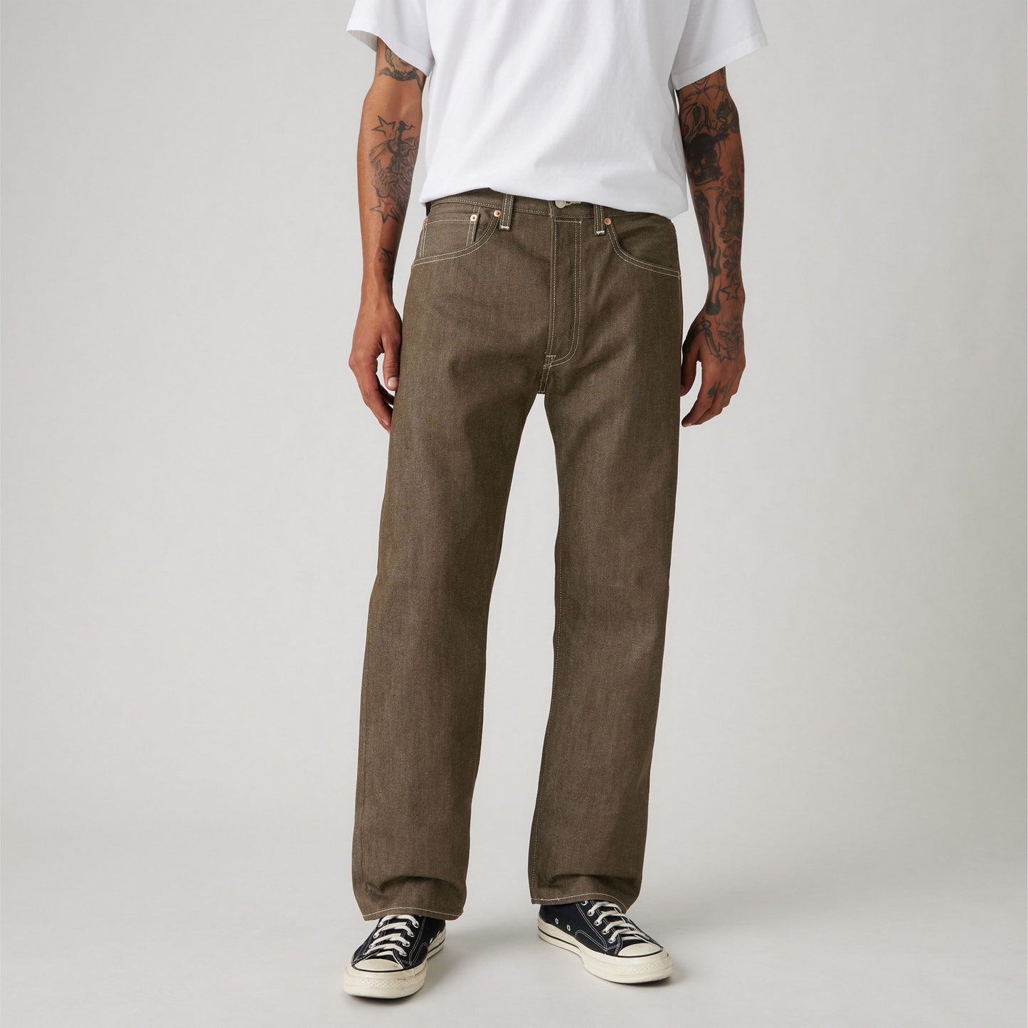 501® Original Men's Jeans - Dark Brown Rigid - Shrink-To-Fit