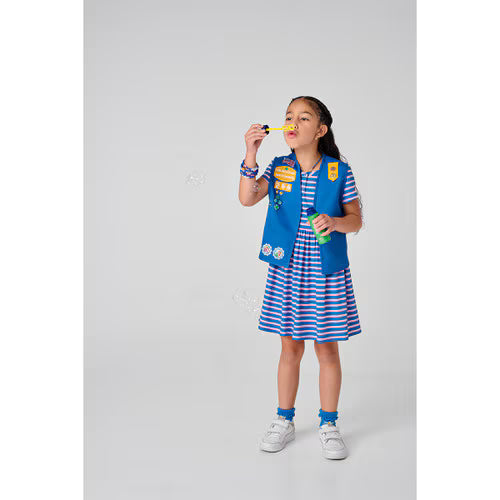 Girl Scout Daisy Striped Henley Dress