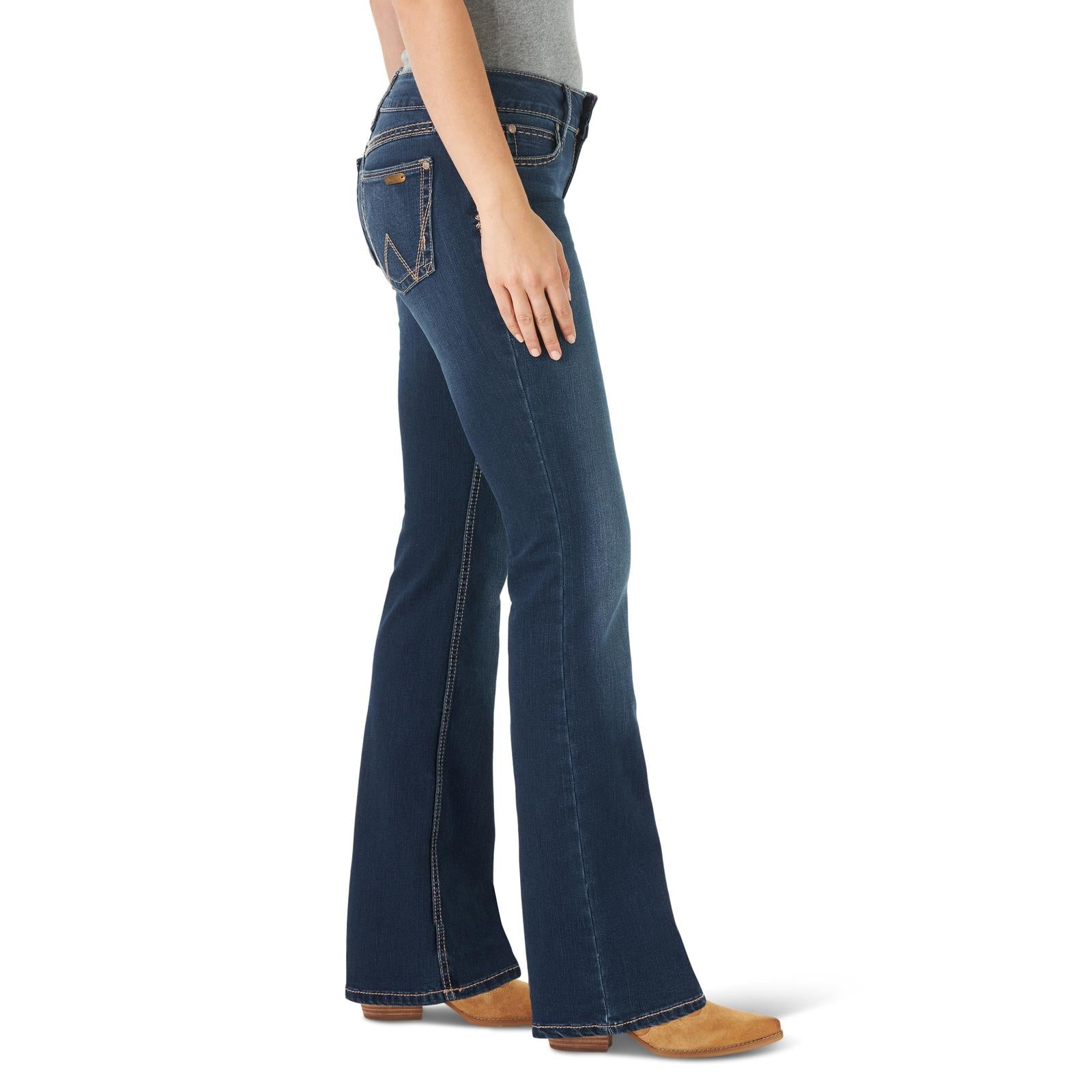 Wrangler Retro Mae Jeans Donna A Vita Media, Stretch Boot Cut, Vivianna, 17 Lungo