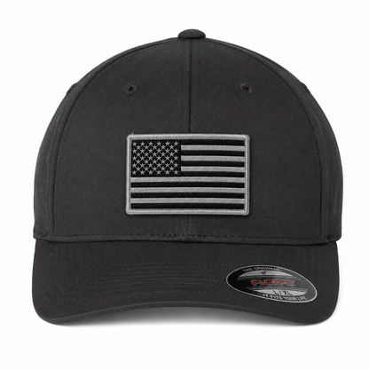 V-Flexfit® Cotton Twill Cap / American Flag Embroidered Patch