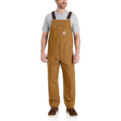Carhartt Men's Bib Overall - Relaxed Fit Duck - Brown - Clearance