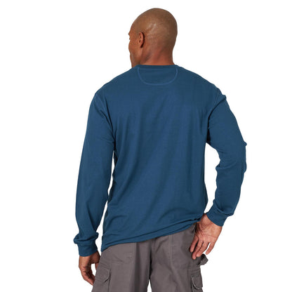 Wrangler® RIGGS WORKWEAR® Long Sleeve Single Pocket Performance T-Shirt - Oxford Blue