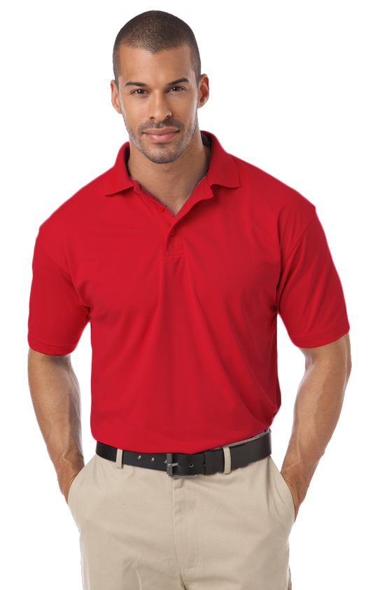 Blue Generation Men's IL-50 Pocketless Polo-BG1051 -Red